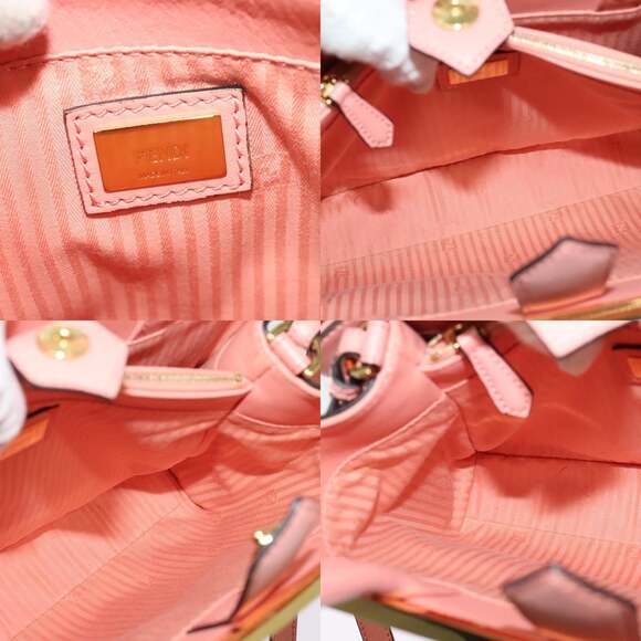 FENDI Petite To Jules Hand Bag Leather Pink - Picture 12 of 13